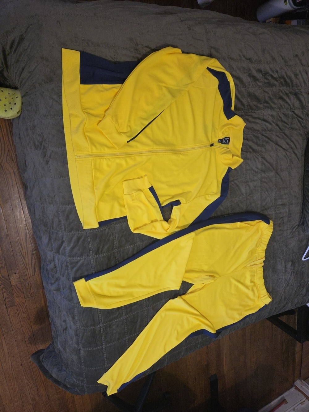 Yellow and Navy Track Jacket and Pants Set